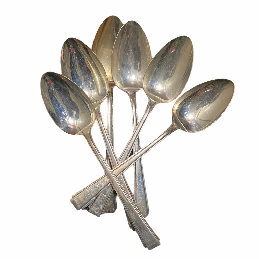 Nickel Silver Tablespoons Spoons Silverware Set Of 6 Dinnerware Kitchen Utensils